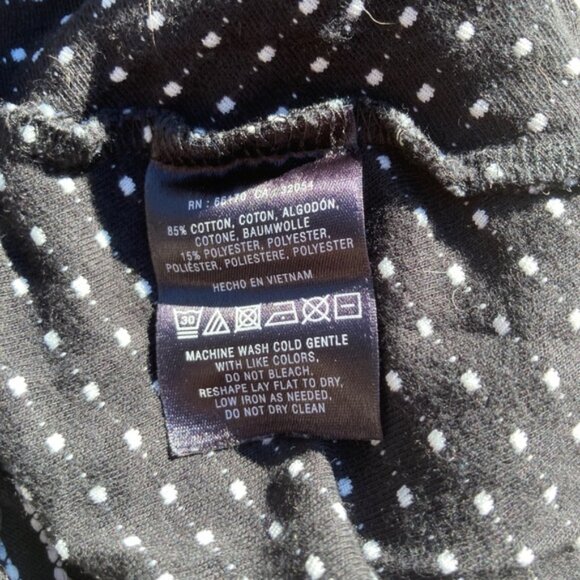 ANTHROPOLOGIE Pin-up Calendar Girl Black with White Polka Dots Top Womens Medium - Picture 9 of 11